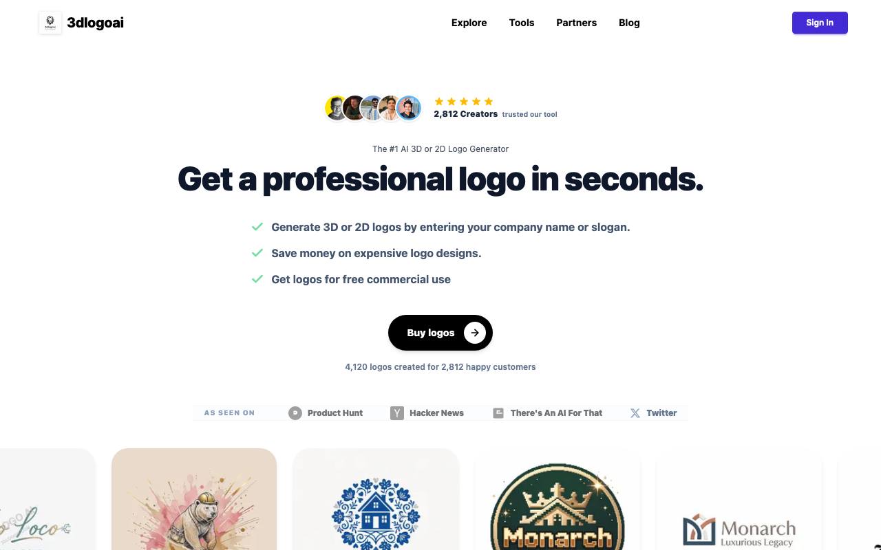 The 3dlogoai website