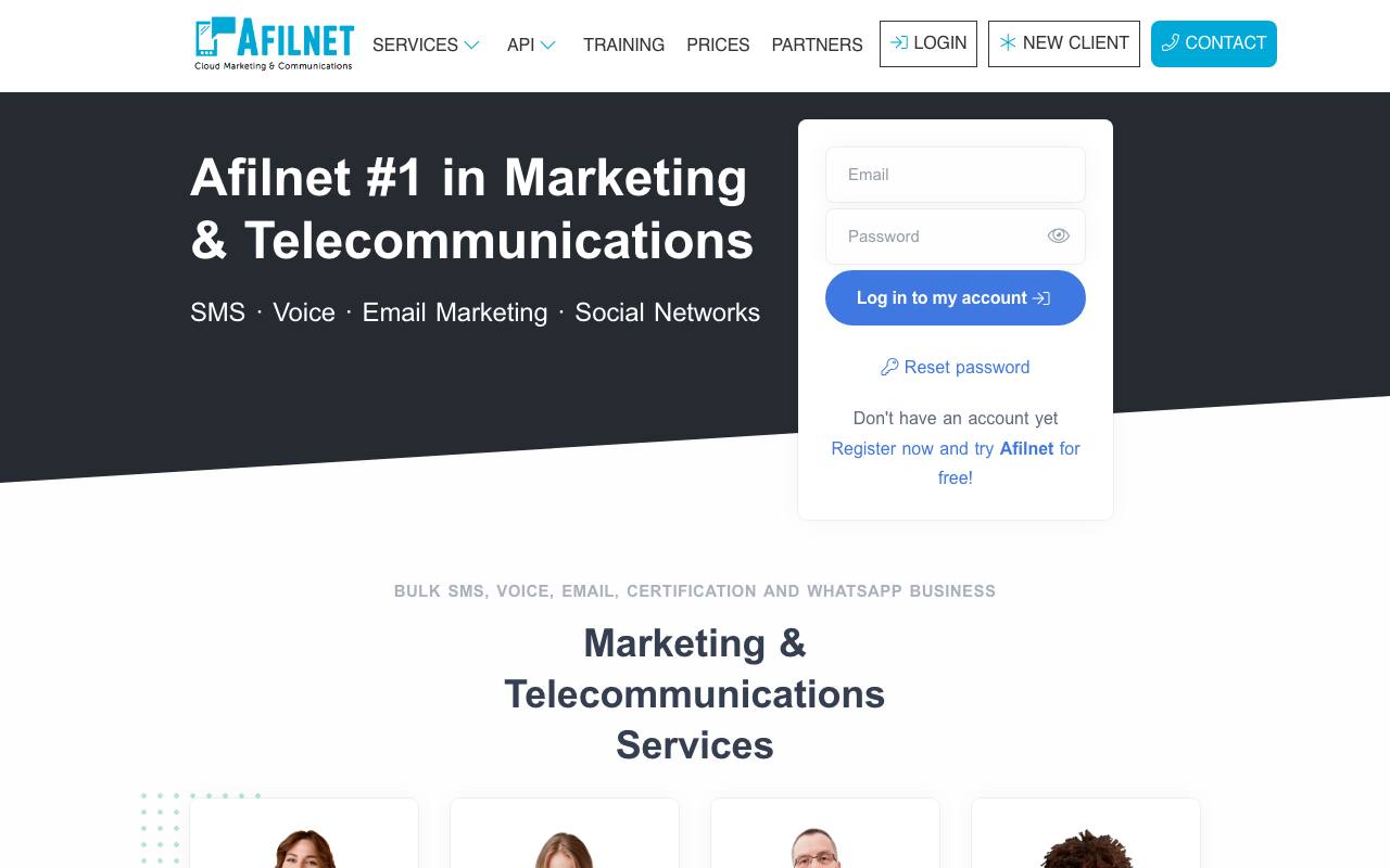 The Afilnet website