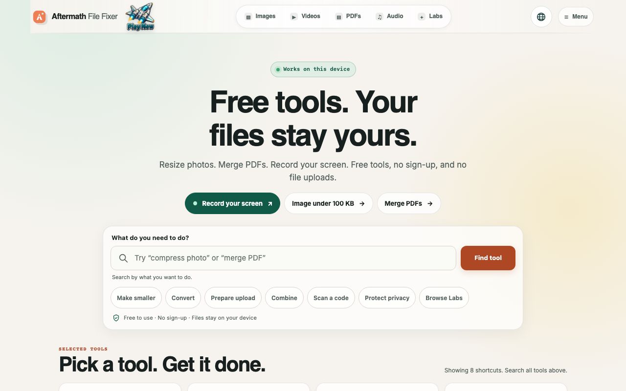 The Aftermath File Fixer website