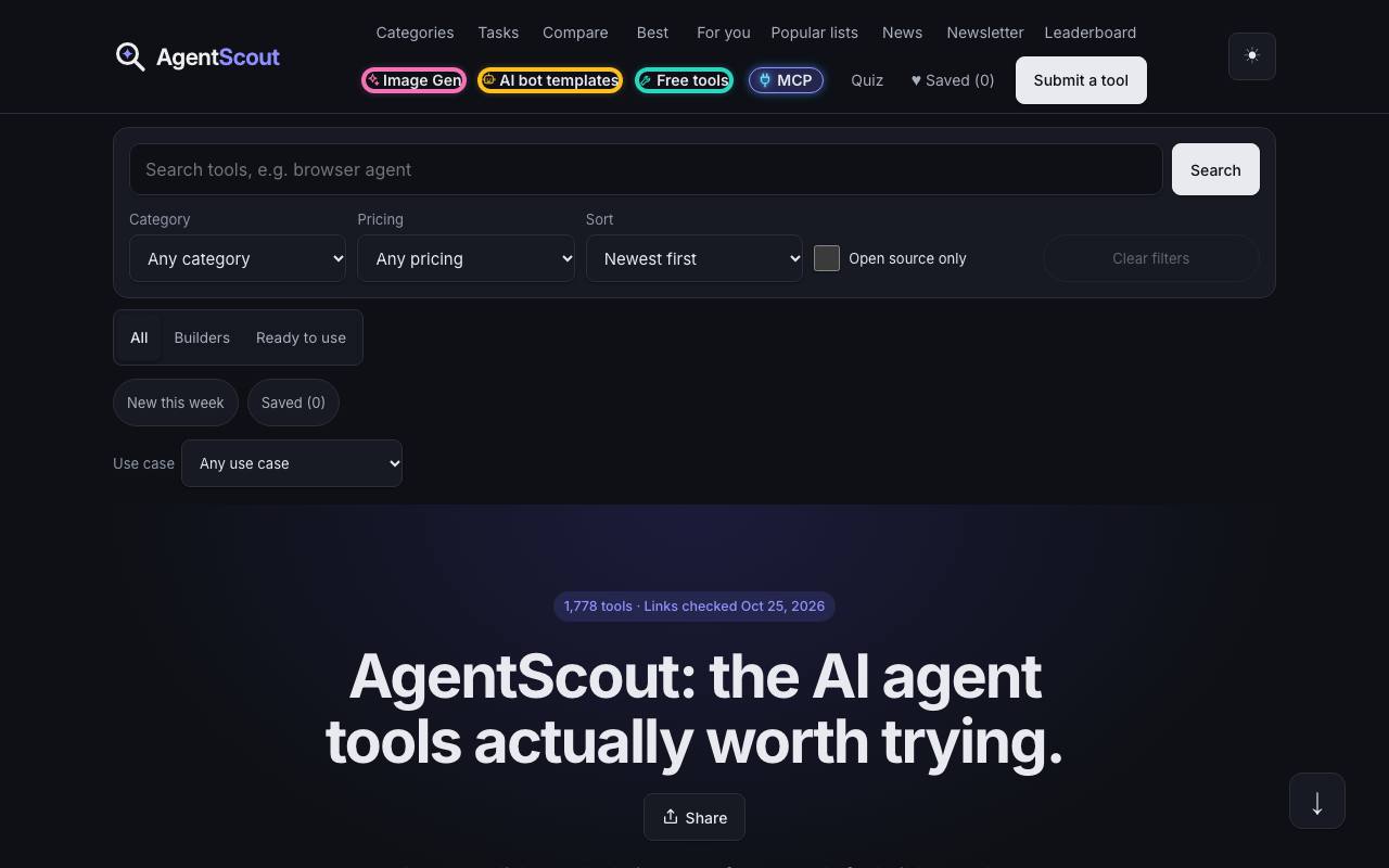 The AgentScout website