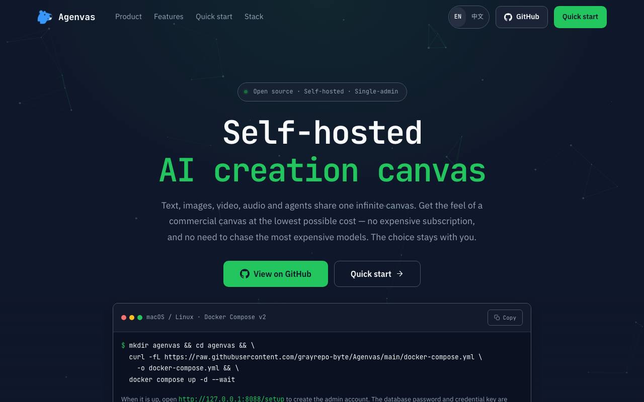 The Agenvas website
