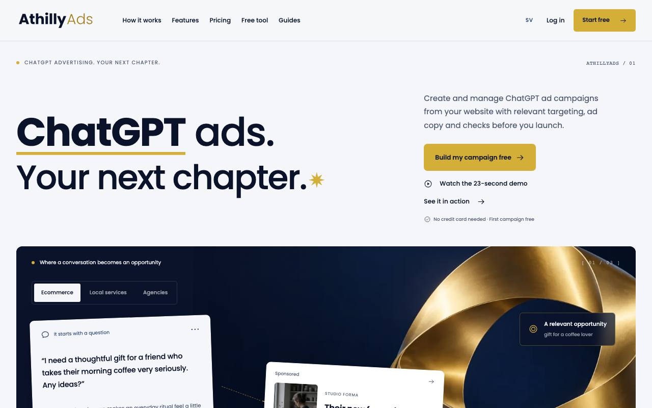 The AthillyAds website