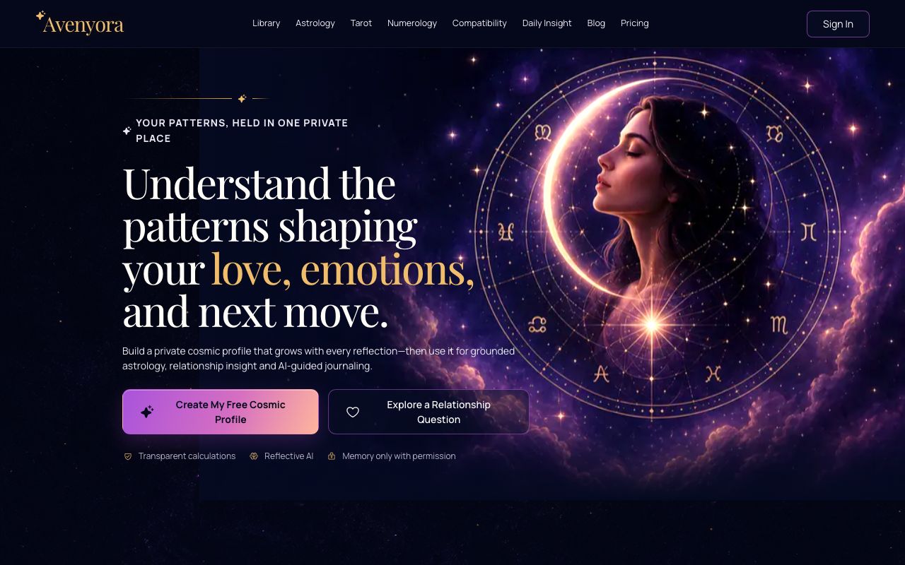 The Avenyora website