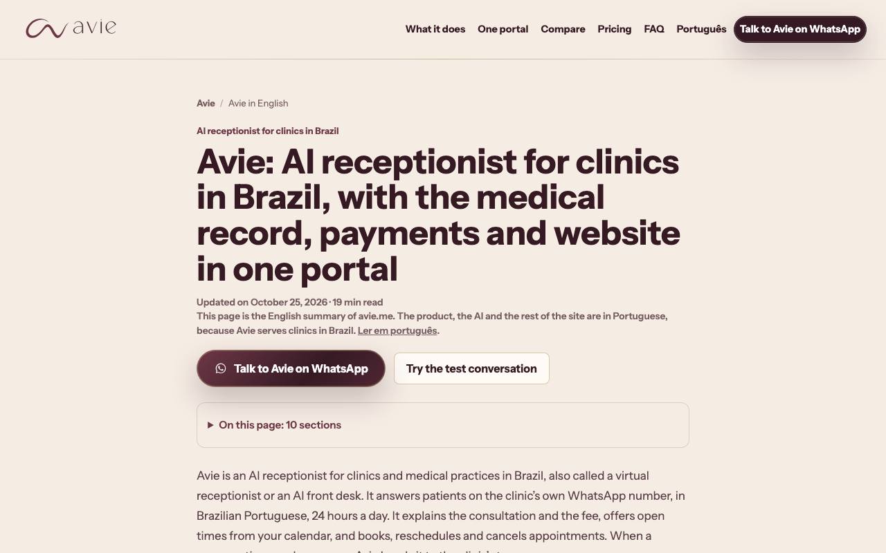 The Avie website