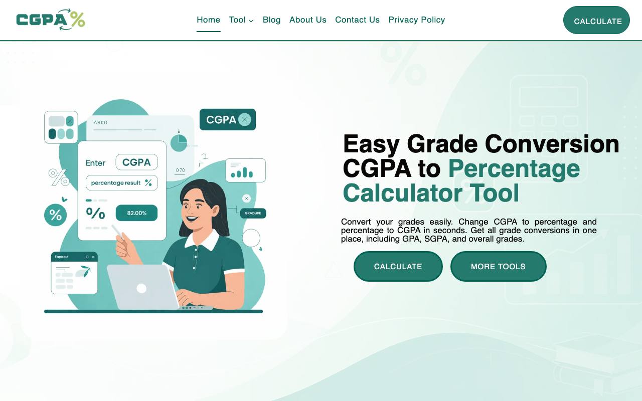 The CGPAtPercentage website