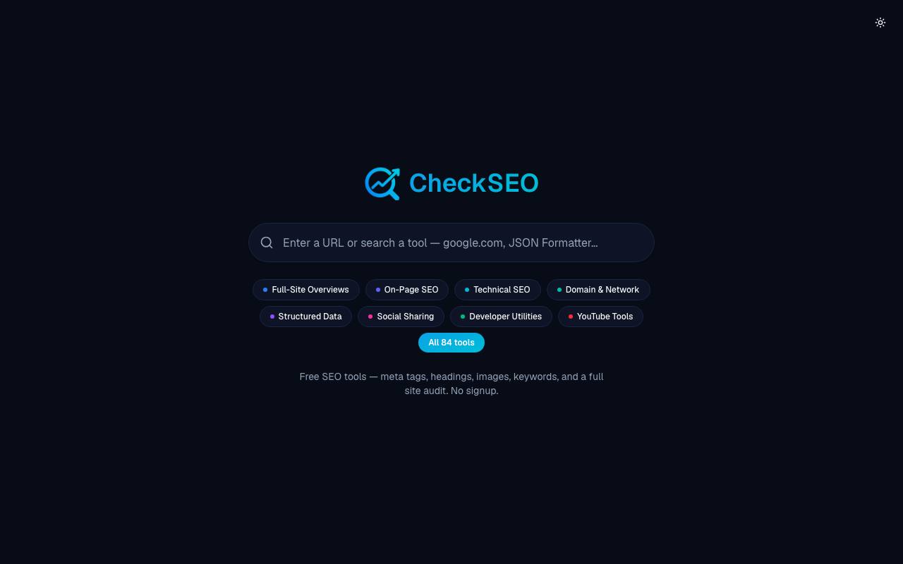 The CheckSEO website