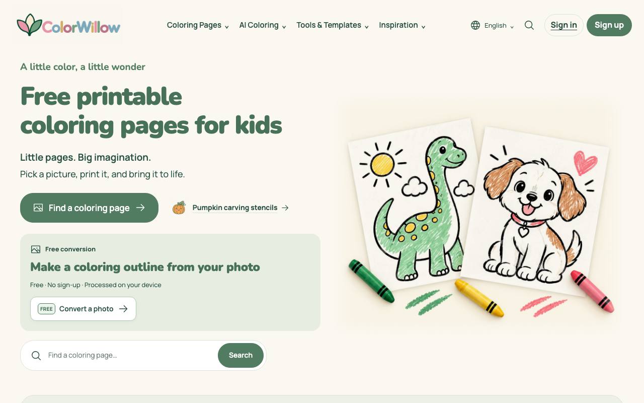 The ColorWillow website