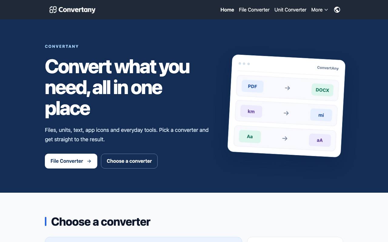The Convertany website