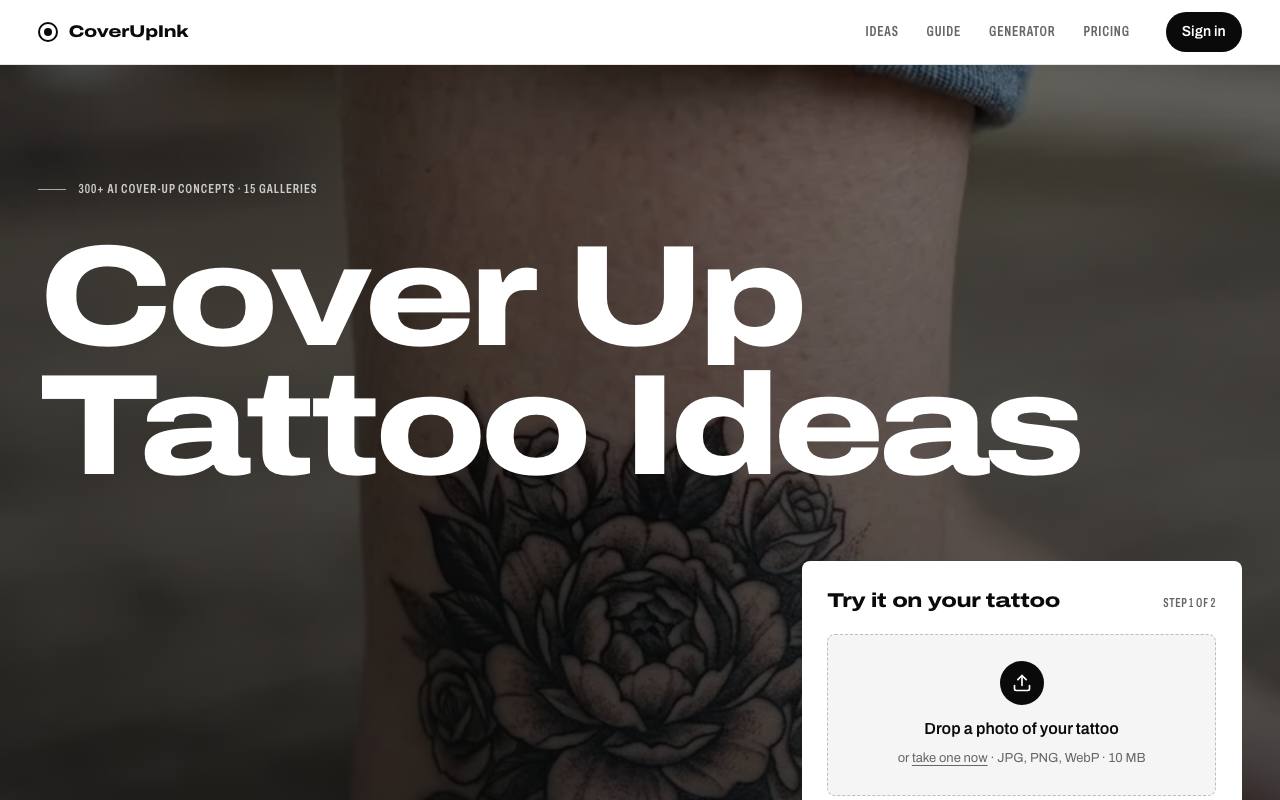The CoverUpInk website