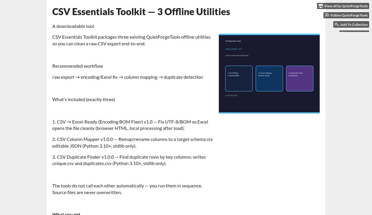 The CSV Essentials Toolkit website