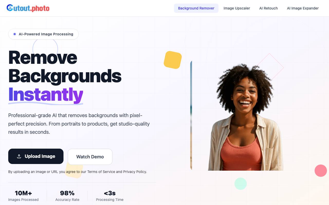 The CutoutPhoto website