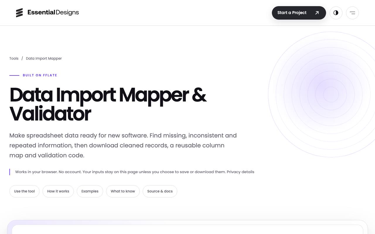 The Data Import Mapper website
