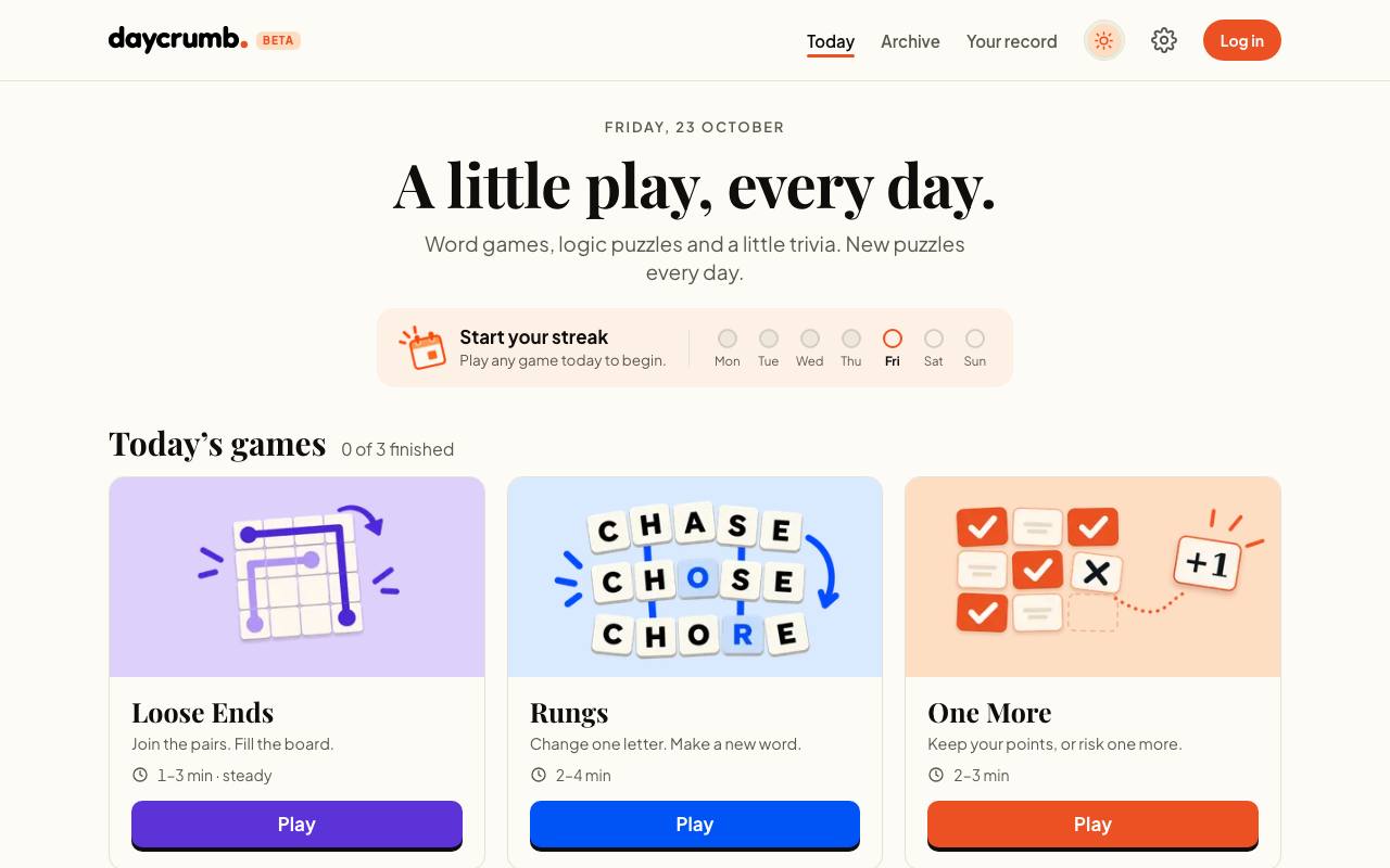 The daycrumb website