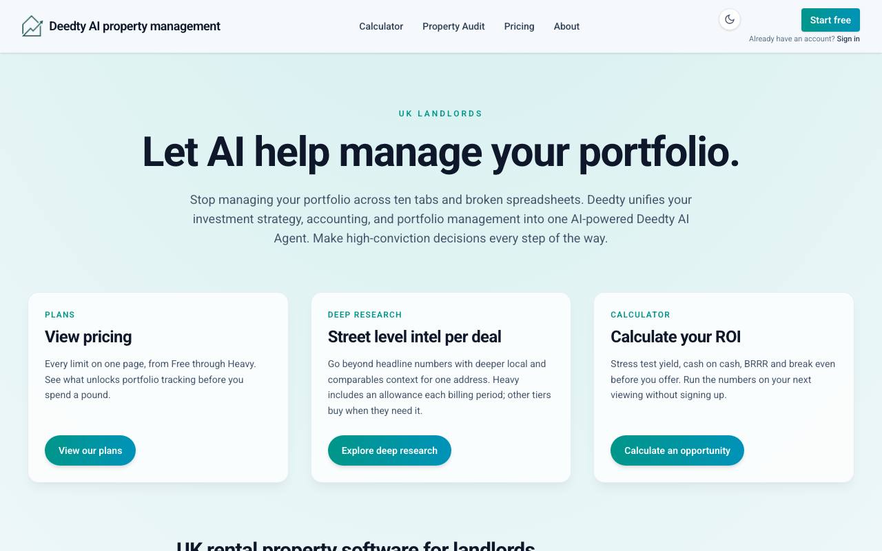 The Deedty website