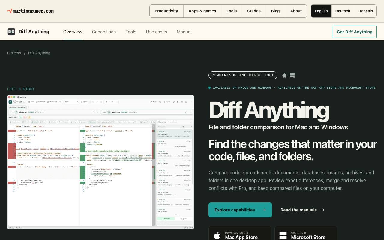 The Diff Anything website