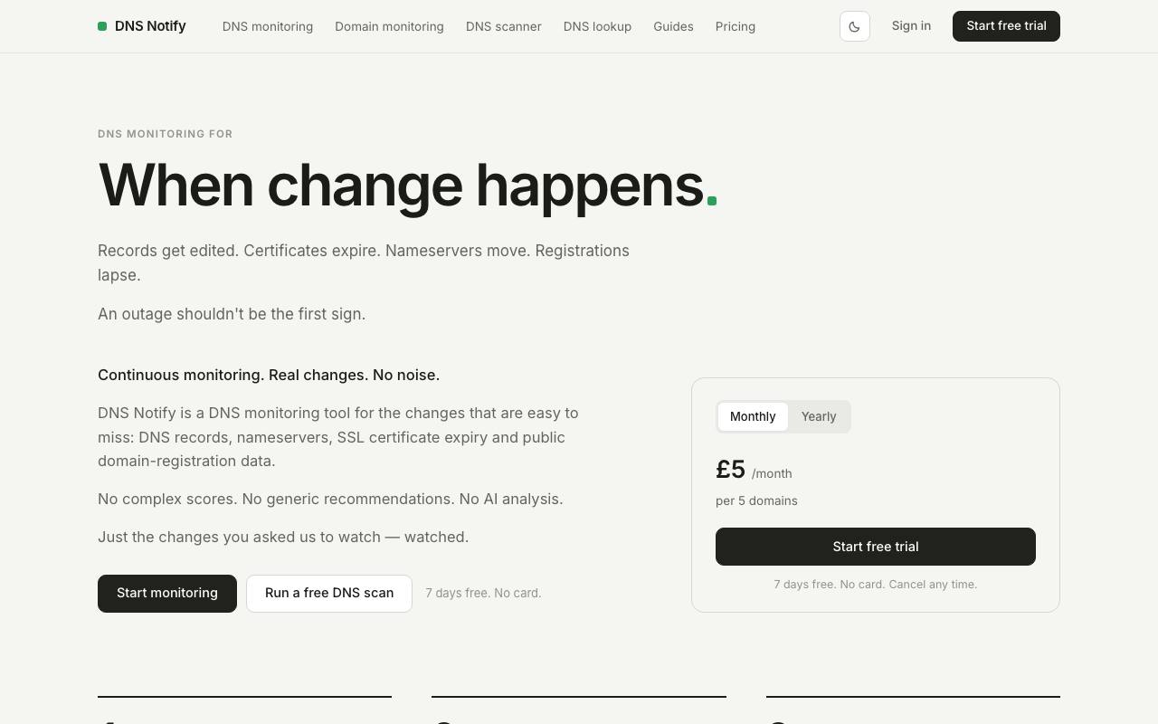 The DNS Notify website