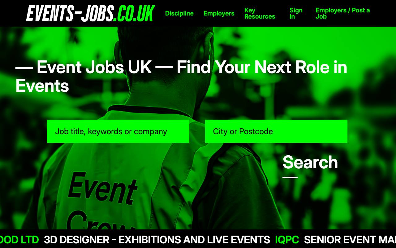 The Events-jobs.co.uk website