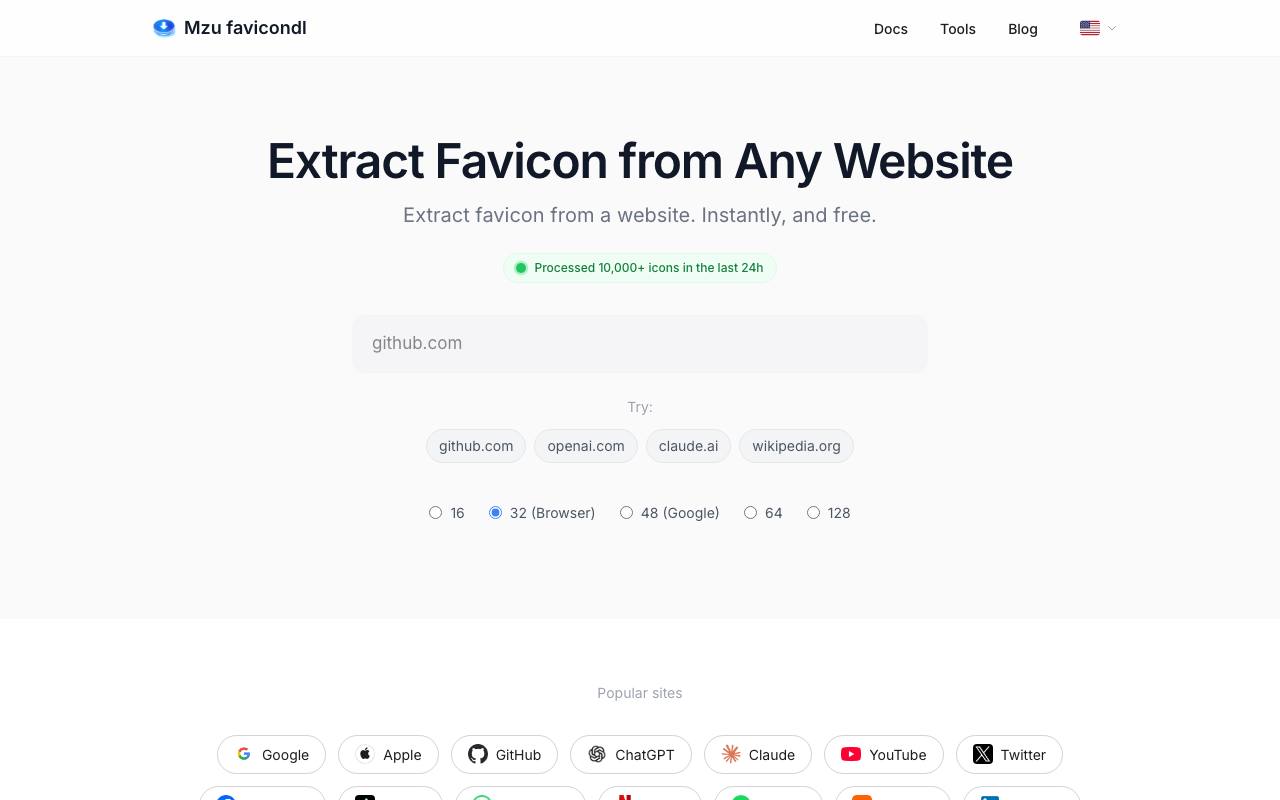 The FaviconDL website