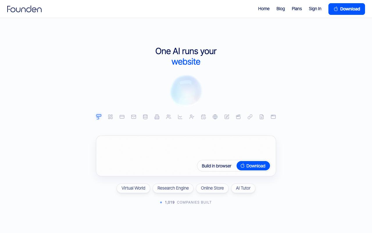 The Founden website