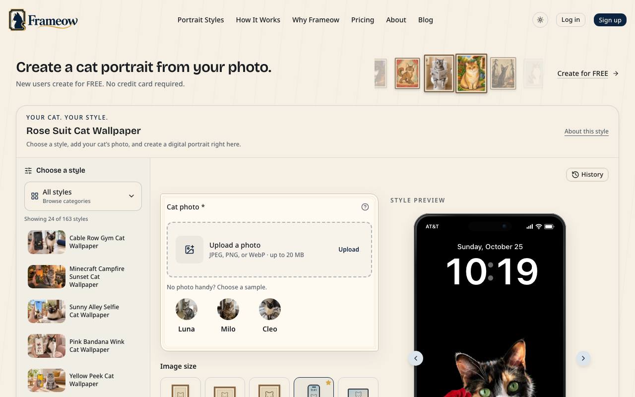 The Frameow website
