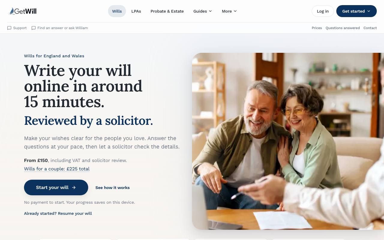The GetWill website