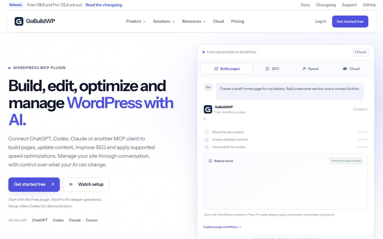 The GoBuildWP website