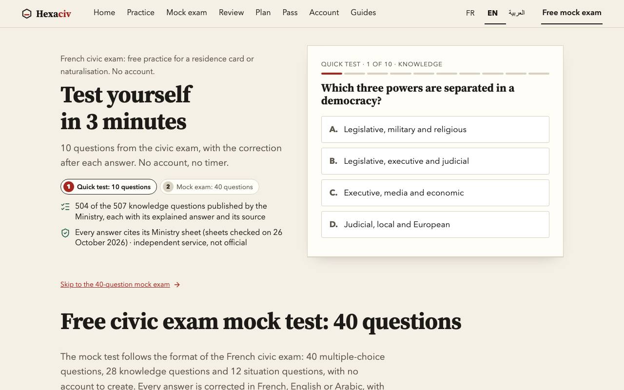 The Hexaciv website
