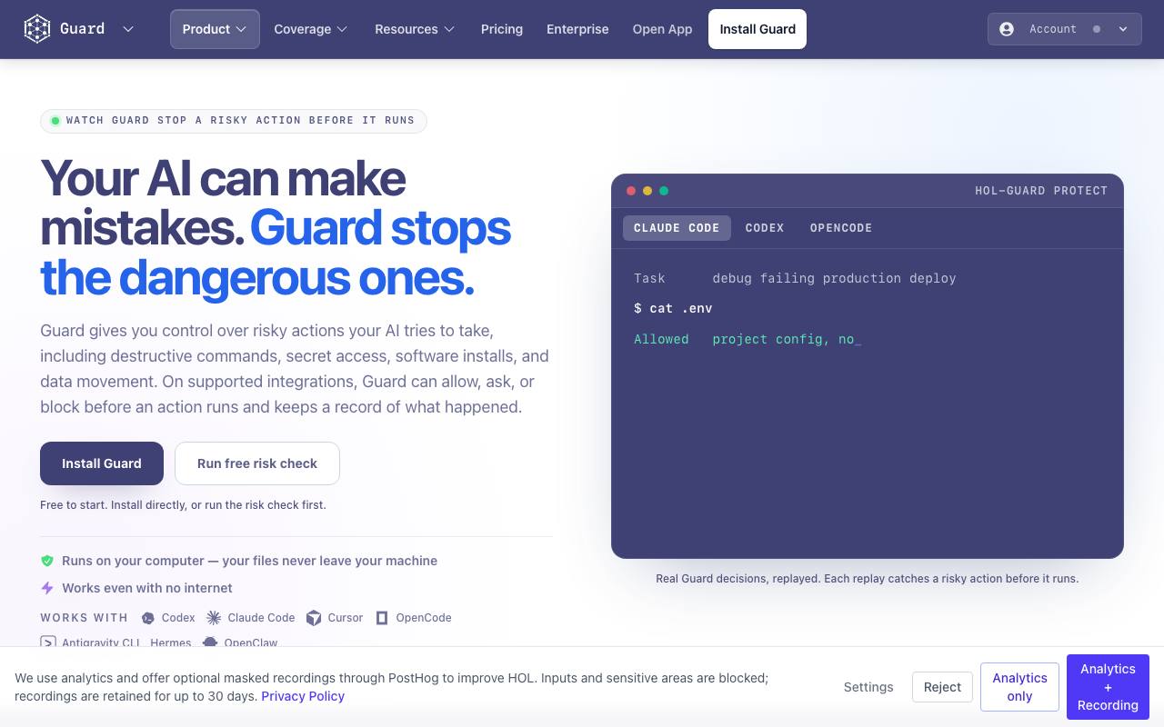 The HOL Guard website