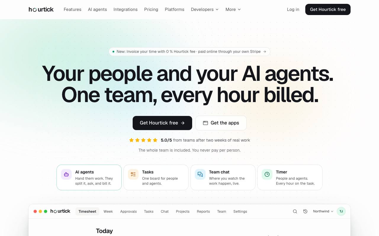 The Hourtick website