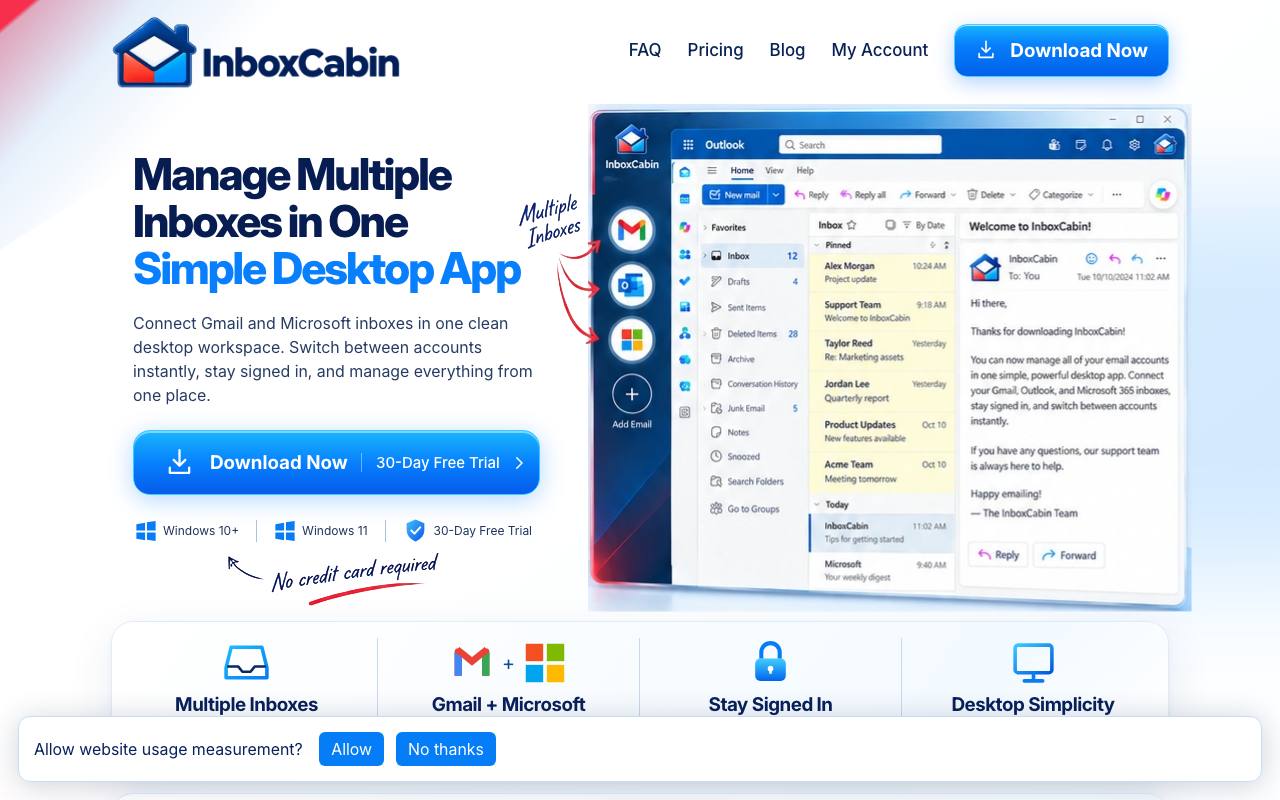 The InboxCabin website