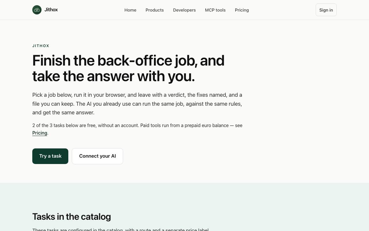 The Jithox website