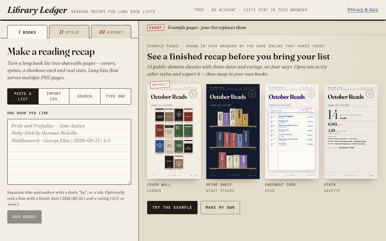 The Library Ledger website