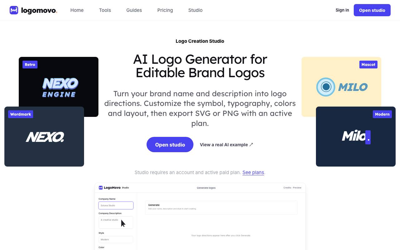 The LogoMovo website