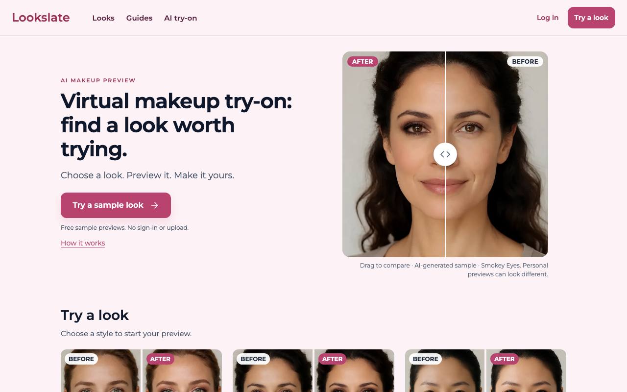 The Lookslate website