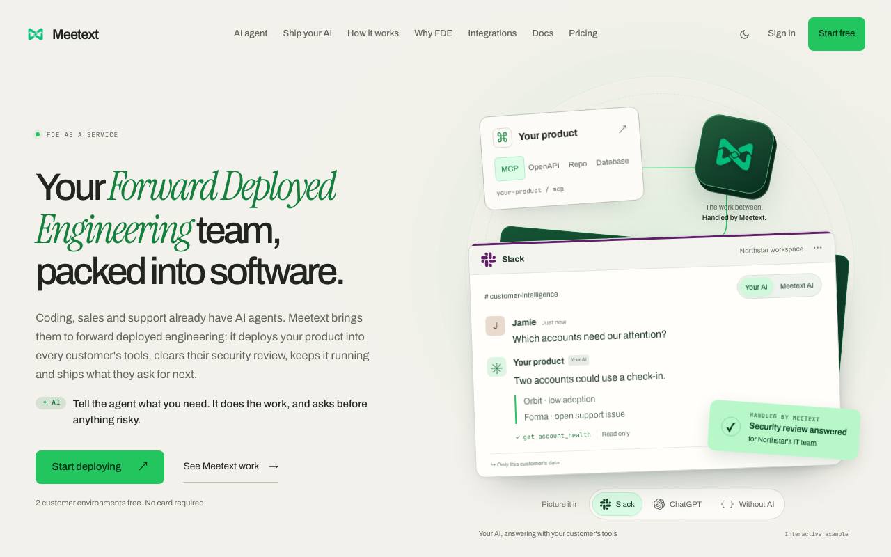 The Meetext website