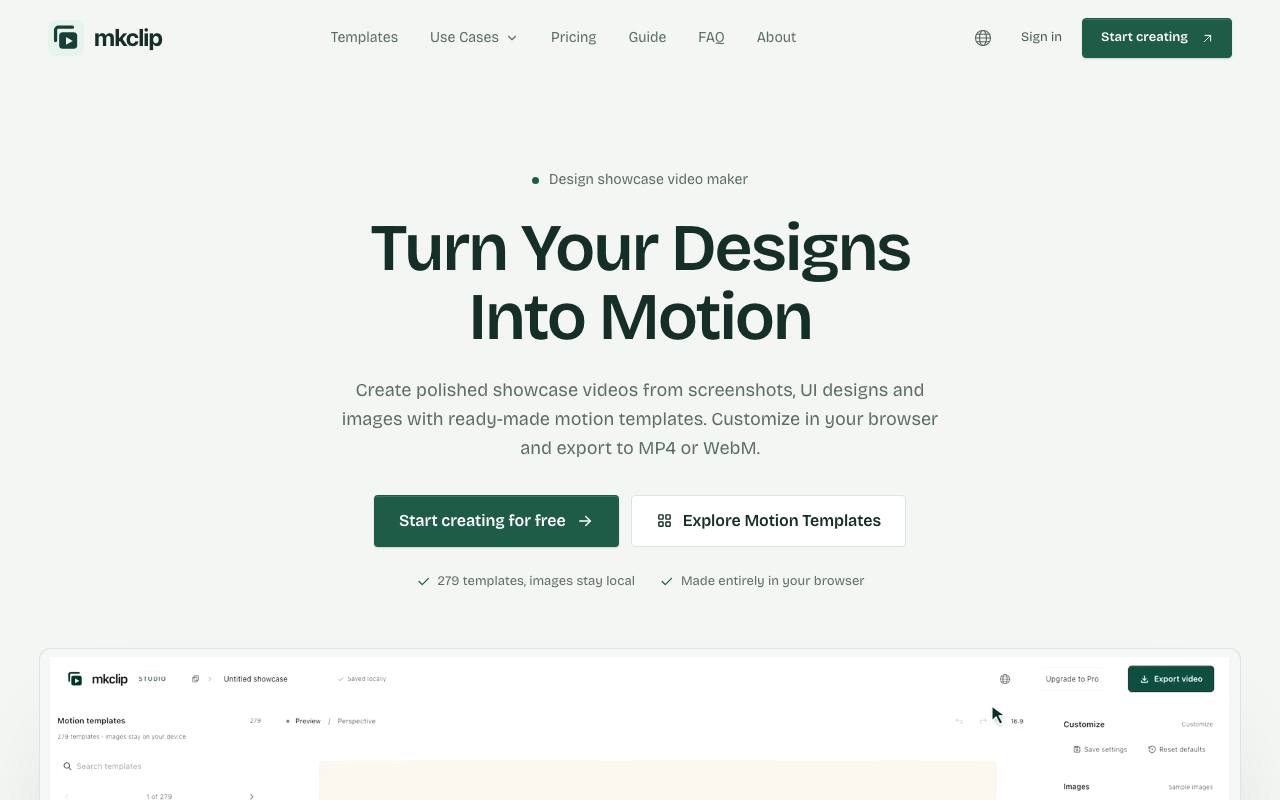 The MKClip website