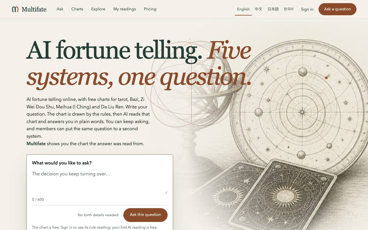 The Multifate website