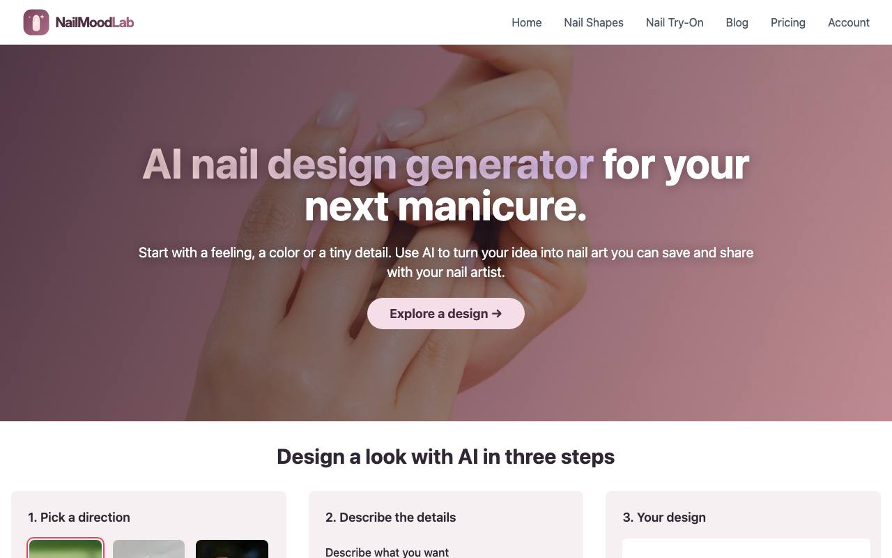 The NailMoodLab website