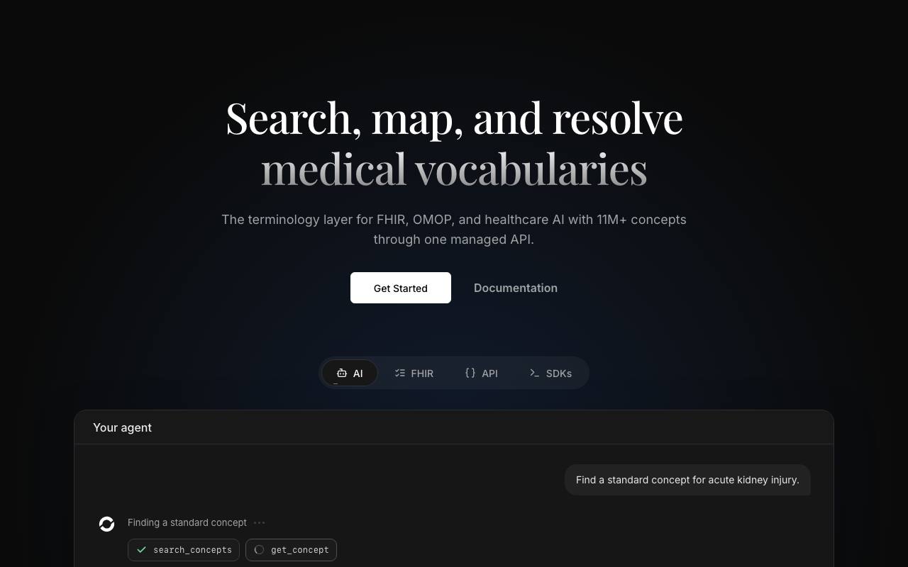The OMOPHub website