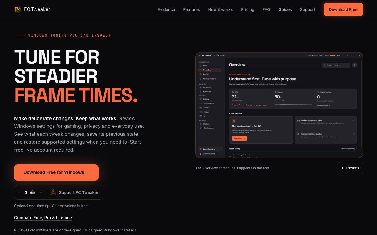 The PC Tweaker website