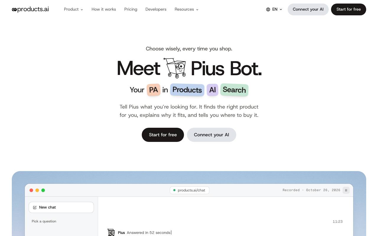 The Pius Bot website