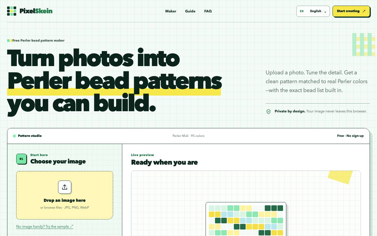 The PixelSkein website