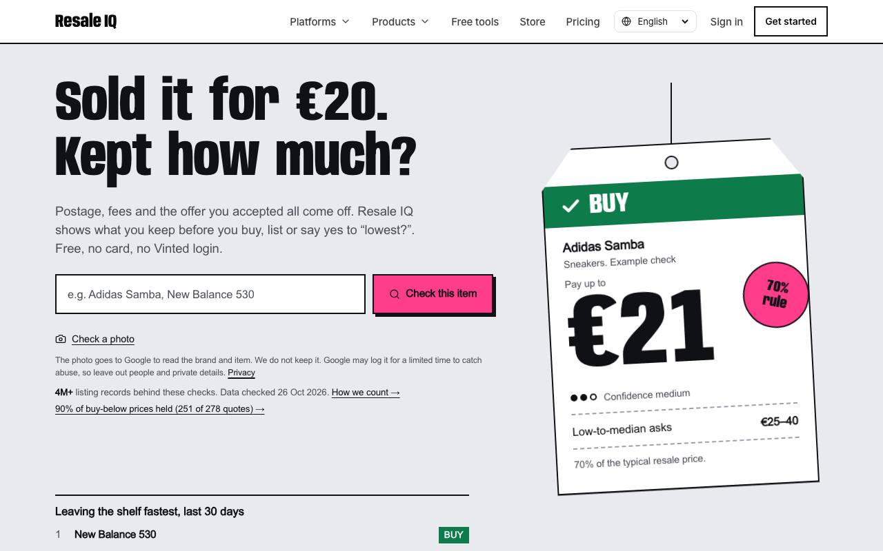 The Resale IQ website