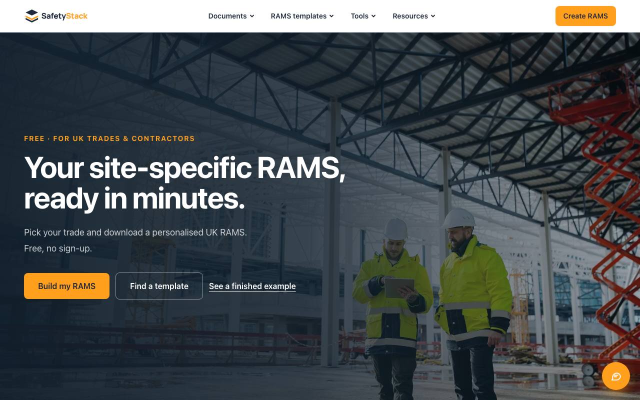 The SafetyStack website