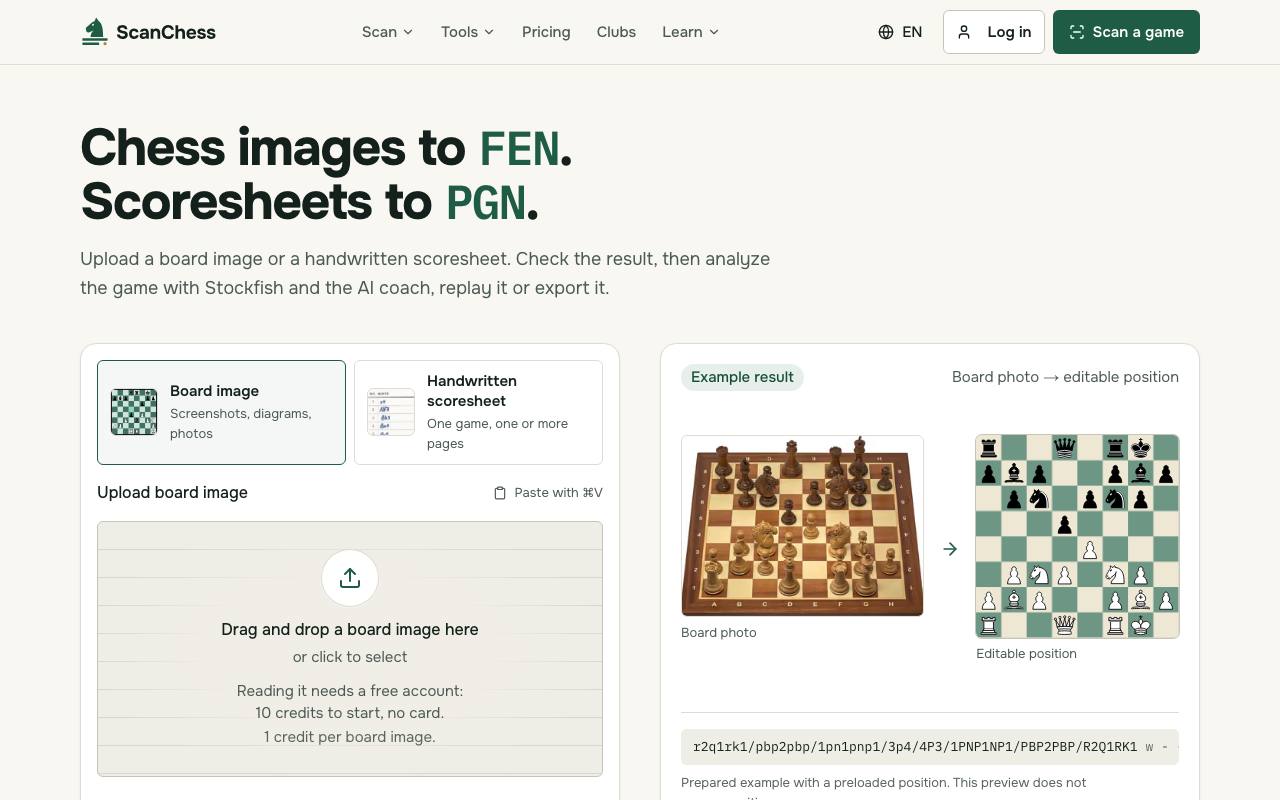 The ScanChess website