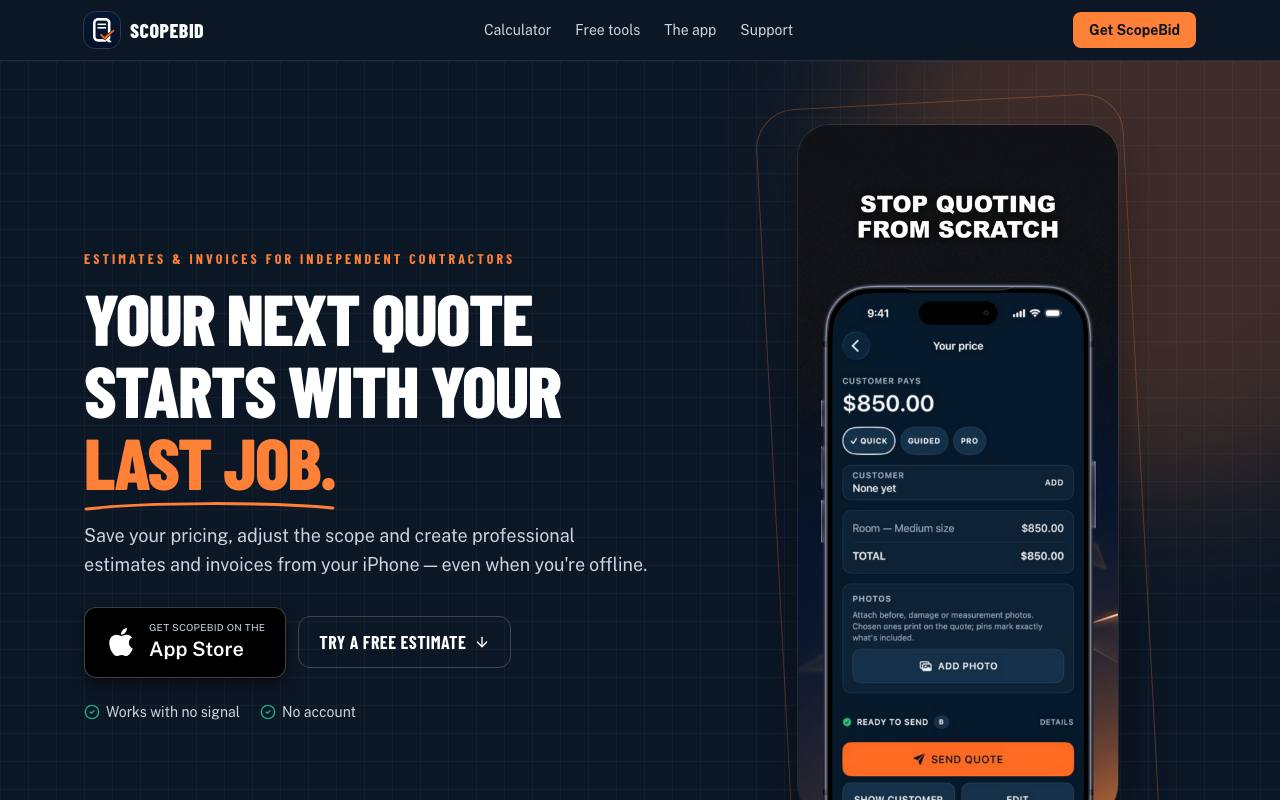 The ScopeBid website