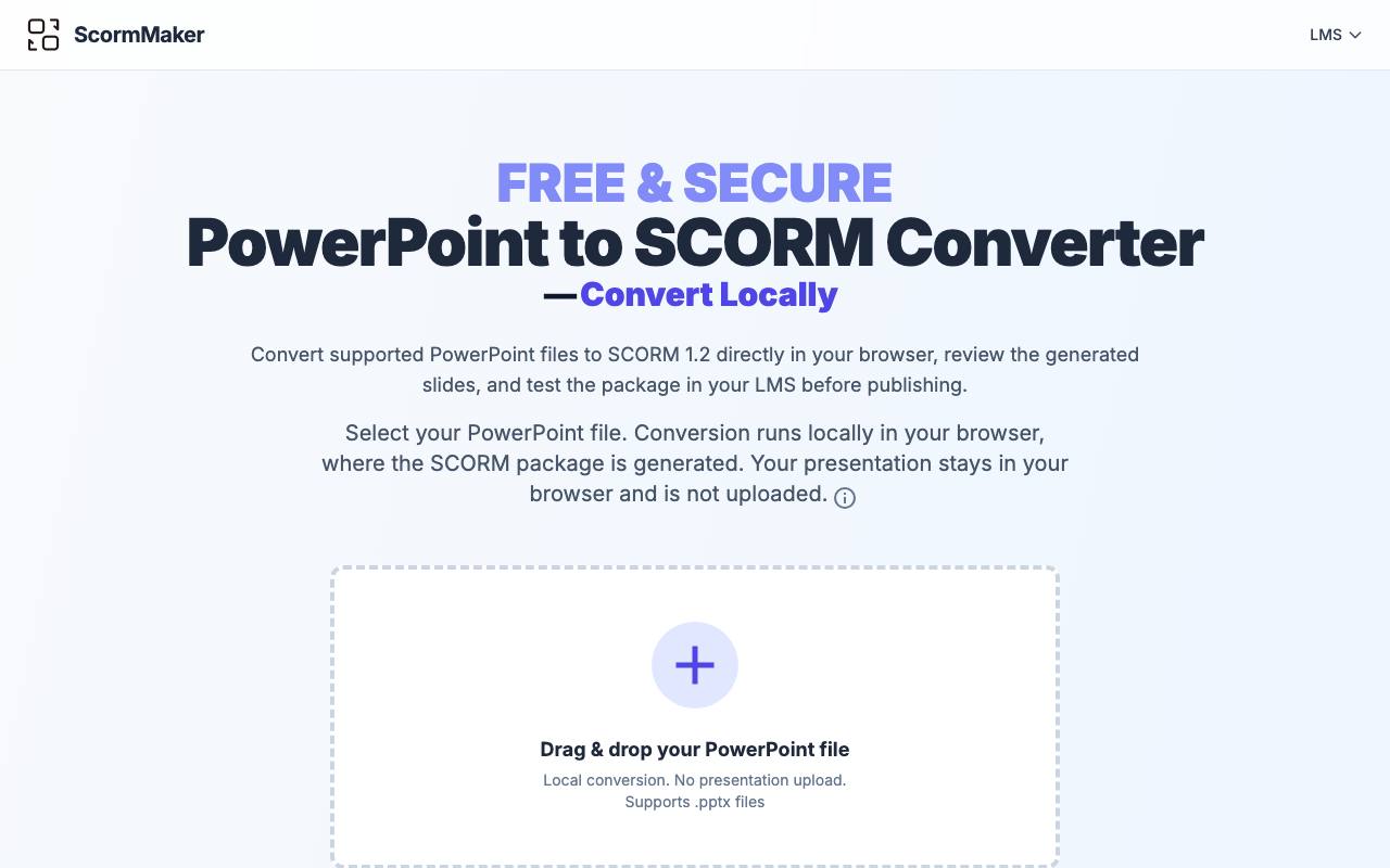 The ScormMaker website