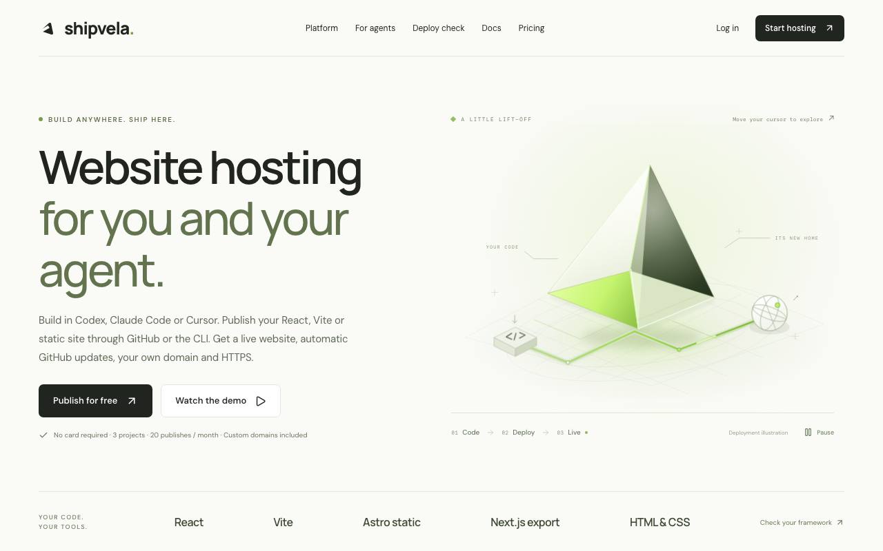 The Shipvela website