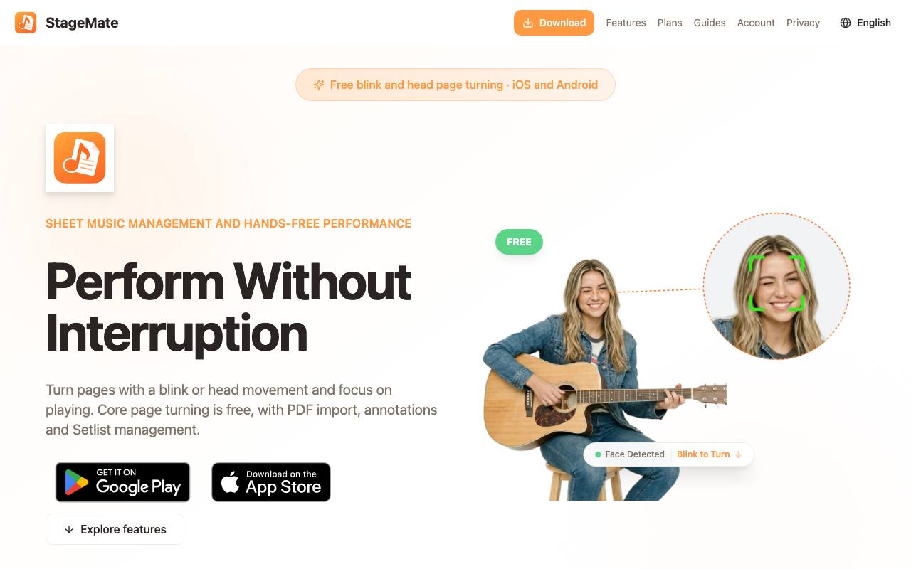 The StageMate website