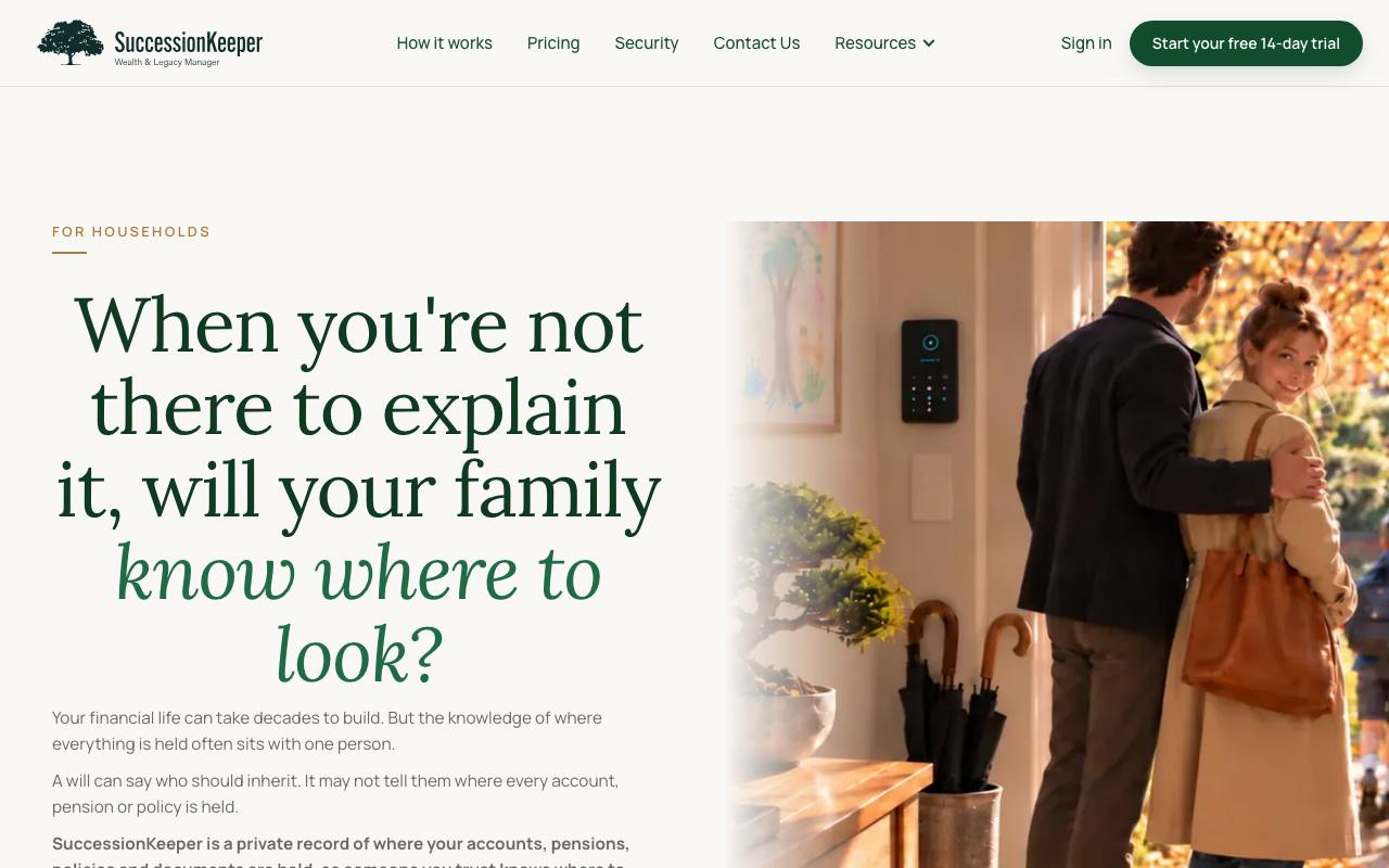 The SuccessionKeeper website